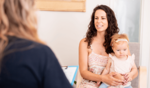 Mother participating in a one on one consult at BodySculpt